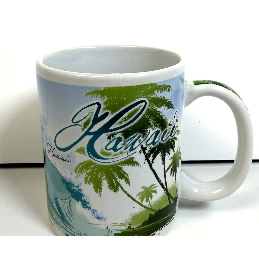 Island Waves Hawaii ABC Stores‎ Ceramic Souvenir Coffee Mug Kauai Palm Trees